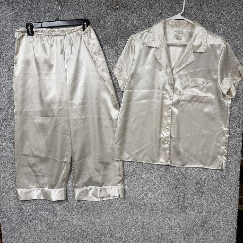 Secret Treasures Satin Pajama Set in Cream